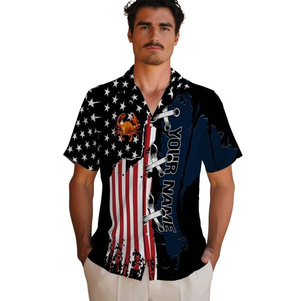 Customized Crab Stitched Flag Hawaiian Shirt High quality