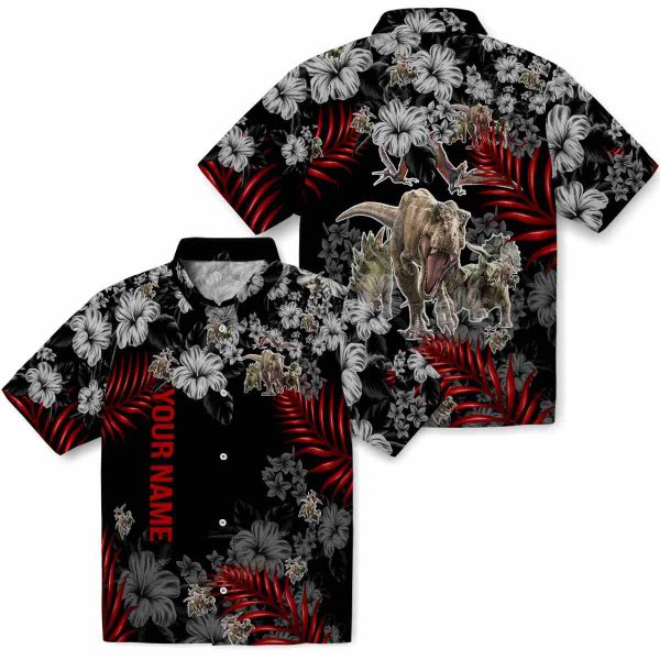 Customized Dinosaur Hibiscus Print Hawaiian Shirt Latest Model