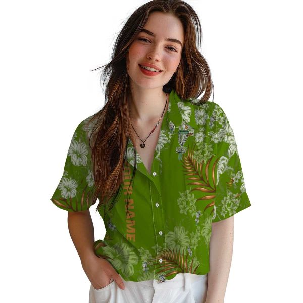 Customized Disc Golf Hibiscus Print Hawaiian Shirt Trendy