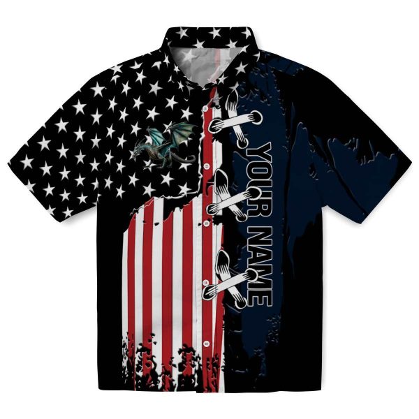 Customized Dragon Stitched Flag Hawaiian Shirt Best selling