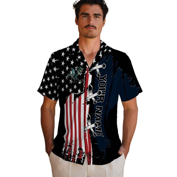 Customized Dragon Stitched Flag Hawaiian Shirt High quality