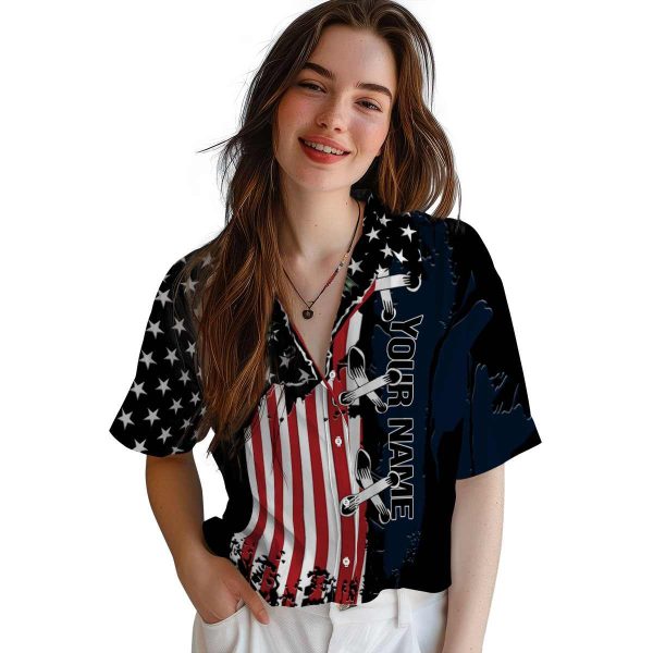 Customized Dragon Stitched Flag Hawaiian Shirt Trendy