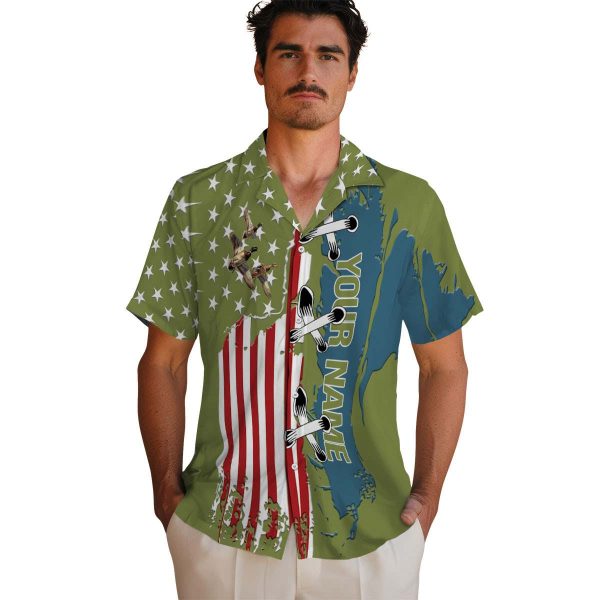 Customized Duck Stitched Flag Hawaiian Shirt High quality