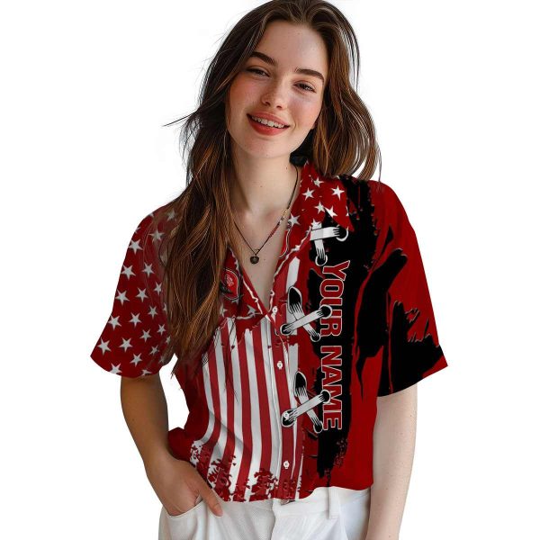 Customized Firefighter Stitched Flag Hawaiian Shirt Trendy