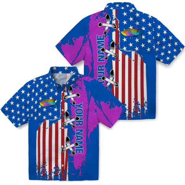 Customized Fish Stitched Flag Hawaiian Shirt Latest Model