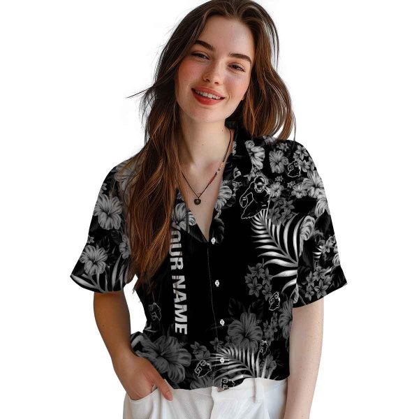 Customized Football Hibiscus Print Hawaiian Shirt Trendy