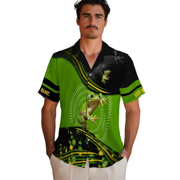 Customized Frog Abstract Waves Hawaiian Shirt High quality