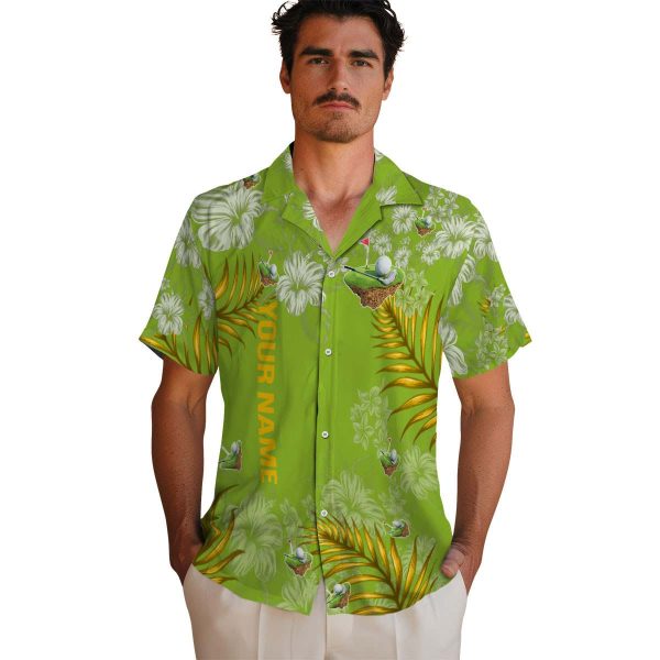 Customized Golf Hibiscus Print Hawaiian Shirt High quality