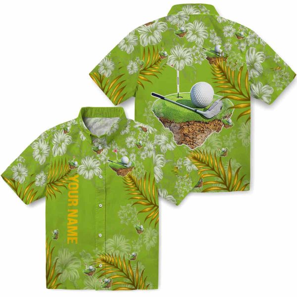 Customized Golf Hibiscus Print Hawaiian Shirt Latest Model