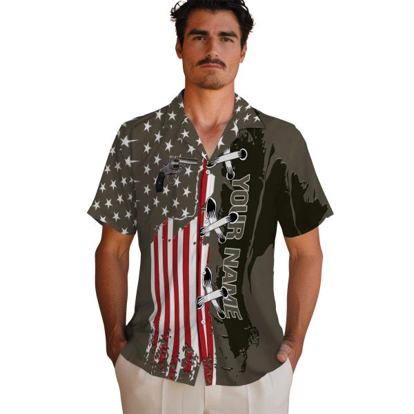 Customized Gun Stitched Flag Hawaiian Shirt High quality