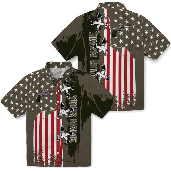 Customized Gun Stitched Flag Hawaiian Shirt Latest Model