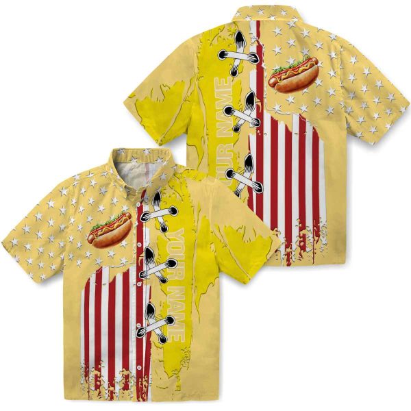 Customized Hot Dog Stitched Flag Hawaiian Shirt Latest Model