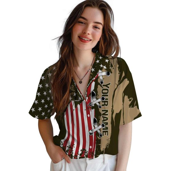 Customized Marine Corps Stitched Flag Hawaiian Shirt Trendy