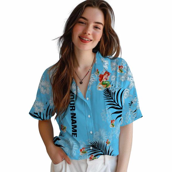 Customized Mermaid Hibiscus Print Hawaiian Shirt Trendy