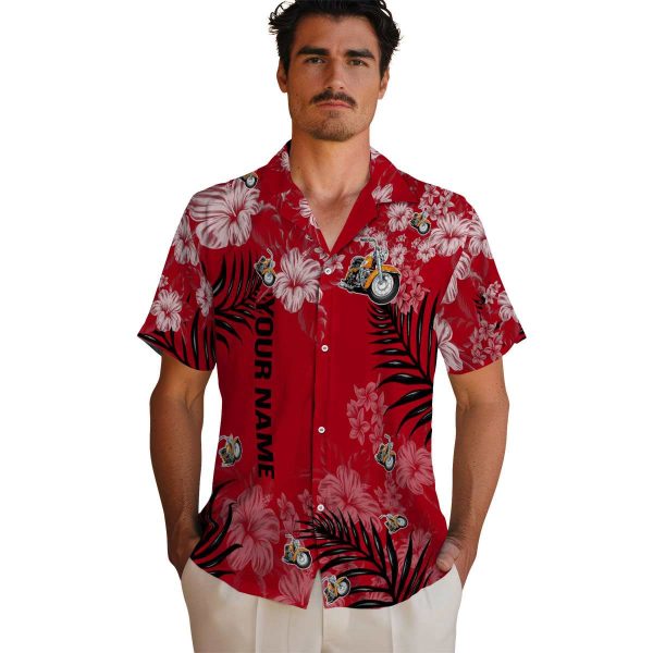 Customized Motorcycle Hibiscus Print Hawaiian Shirt High quality