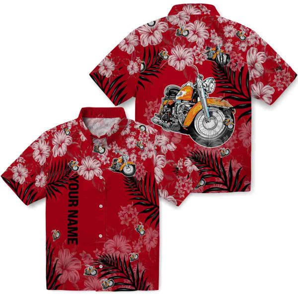 Customized Motorcycle Hibiscus Print Hawaiian Shirt Latest Model