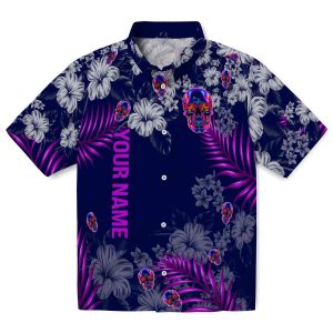 Customized Neon Hibiscus Print Hawaiian Shirt Best selling