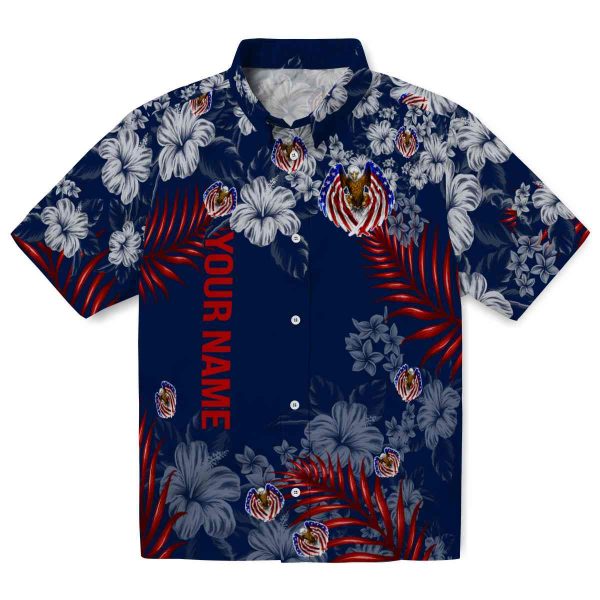 Customized Patriotic Hibiscus Print Hawaiian Shirt Best selling