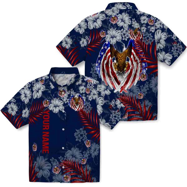 Customized Patriotic Hibiscus Print Hawaiian Shirt Latest Model