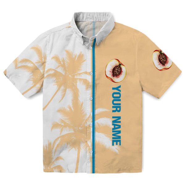 Customized Peach Palm Trees Hawaiian Shirt Best selling