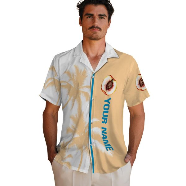 Customized Peach Palm Trees Hawaiian Shirt High quality