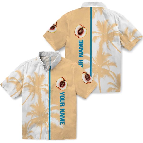 Customized Peach Palm Trees Hawaiian Shirt Latest Model