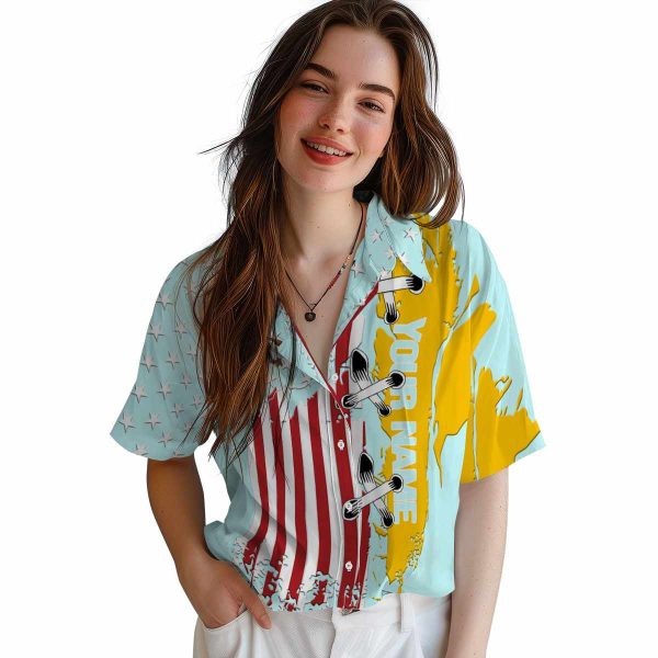 Customized Penguin Stitched Flag Hawaiian Shirt Trendy