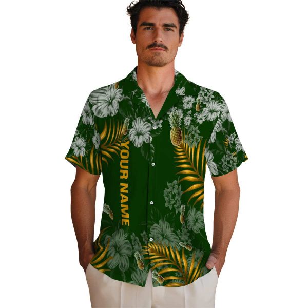 Customized Pineapple Hibiscus Print Hawaiian Shirt High quality