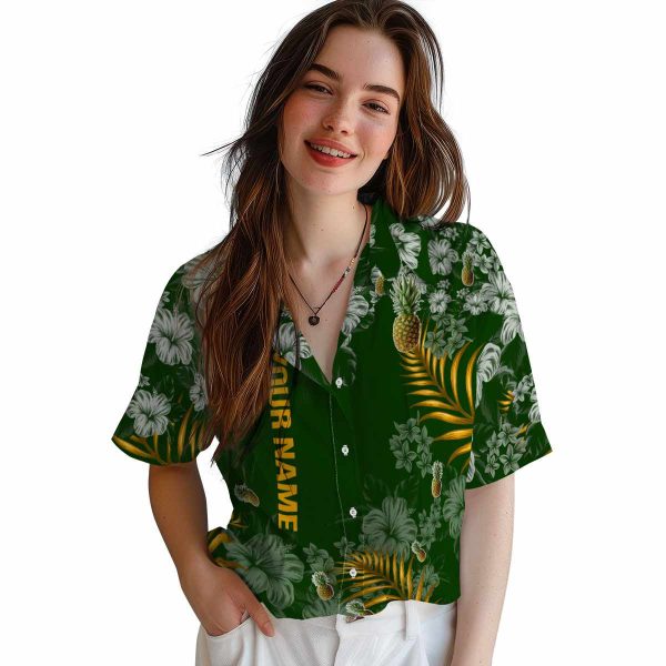 Customized Pineapple Hibiscus Print Hawaiian Shirt Trendy