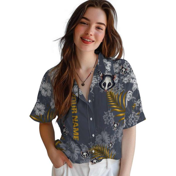 Customized Possum Hibiscus Print Hawaiian Shirt Trendy 1