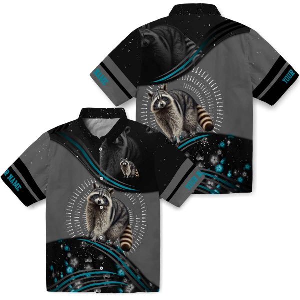 Customized Raccoon Abstract Waves Hawaiian Shirt Latest Model