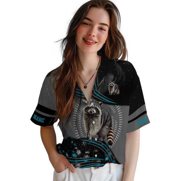 Customized Raccoon Abstract Waves Hawaiian Shirt Trendy