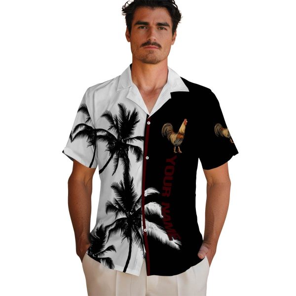 Customized Rooster Palm Trees Hawaiian Shirt High quality