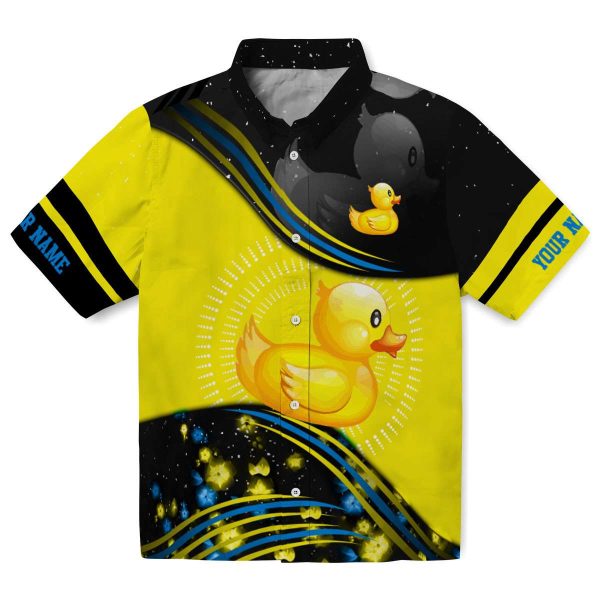 Customized Rubber Duck Abstract Waves Hawaiian Shirt Best selling