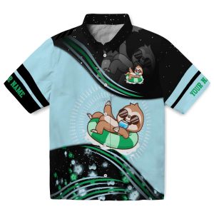 Customized Sloth Abstract Waves Hawaiian Shirt Best selling