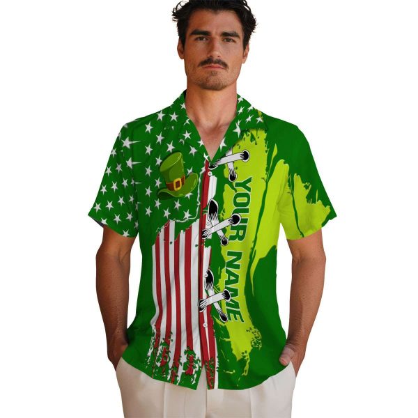 Customized St Patricks Day Stitched Flag Hawaiian Shirt High quality