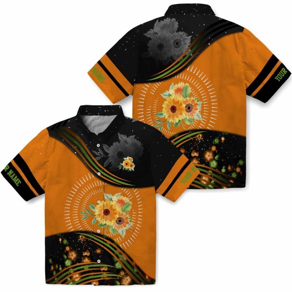 Customized Sunflower Abstract Waves Hawaiian Shirt Latest Model