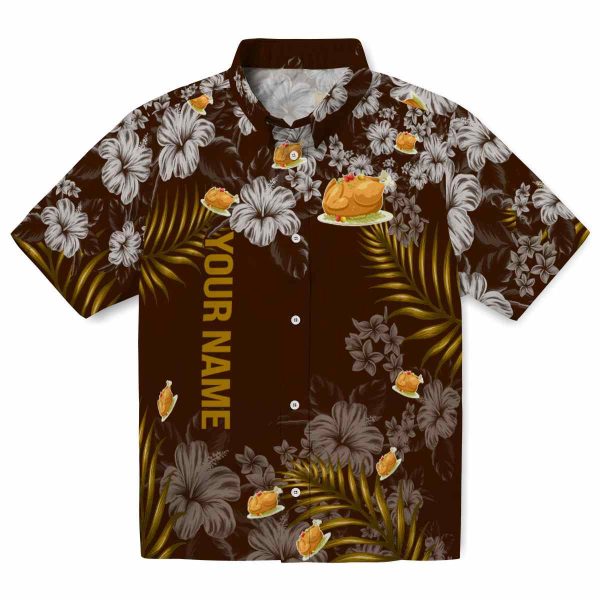 Customized Thanksgiving Hibiscus Print Hawaiian Shirt Best selling