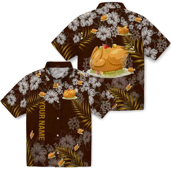 Customized Thanksgiving Hibiscus Print Hawaiian Shirt Latest Model