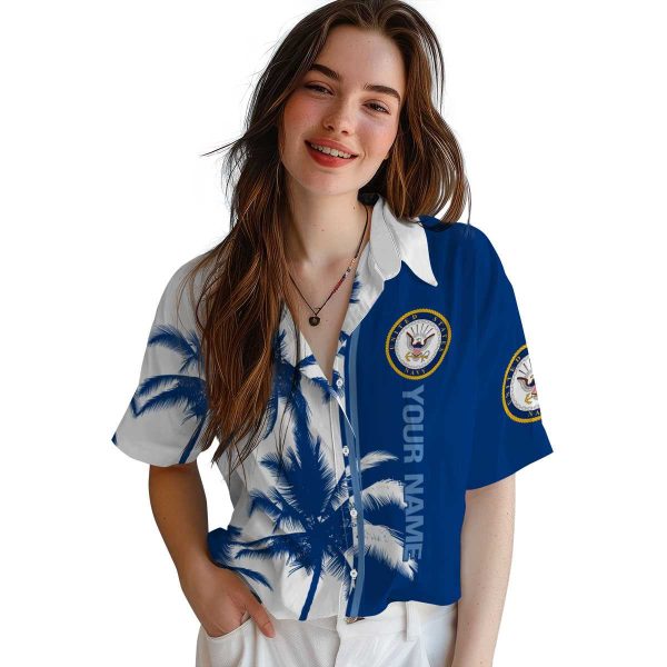 Customized US Navy Palm Trees Hawaiian Shirt Trendy