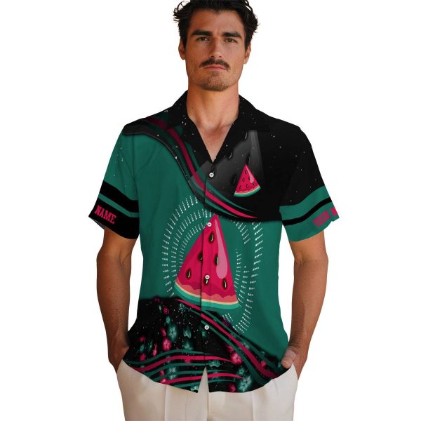 Customized Watermelon Abstract Waves Hawaiian Shirt High quality