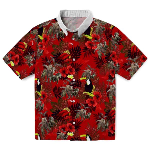 Dinosaur Floral Toucan Hawaiian Shirt Best selling