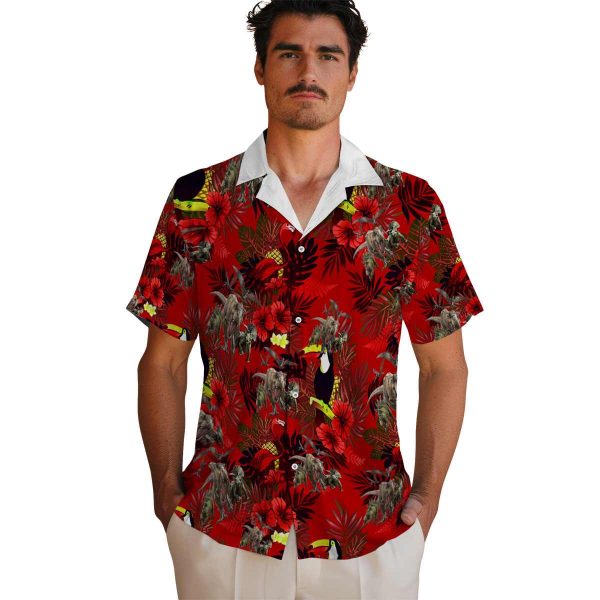 Dinosaur Floral Toucan Hawaiian Shirt High quality