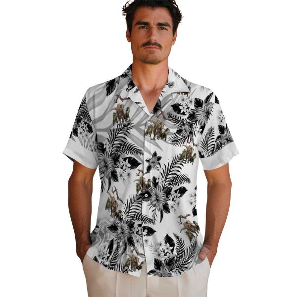 Dinosaur Hibiscus Palm Leaves Hawaiian Shirt High quality