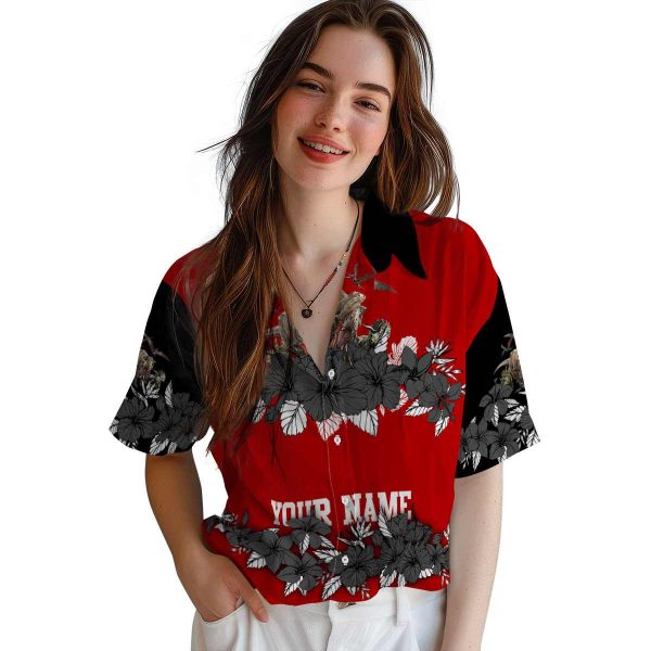 Dinosaur Hibiscus Stripe Hawaiian Shirt Trendy