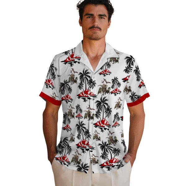 Dinosaur Palm Island Print Hawaiian Shirt High quality