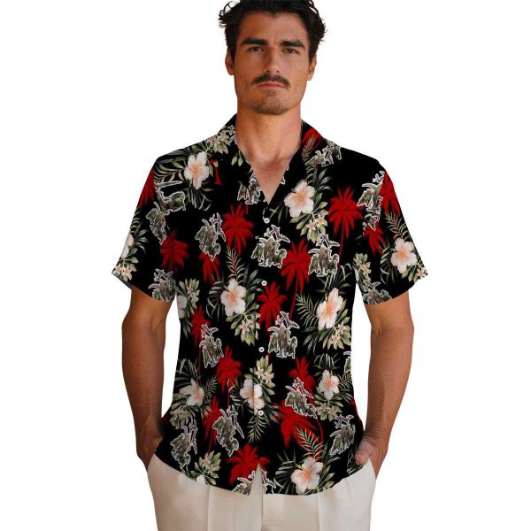 Dinosaur Palm Tree Flower Hawaiian Shirt High quality