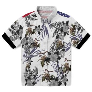 Dinosaur Patriotic Hibiscus Design Hawaiian Shirt Best selling