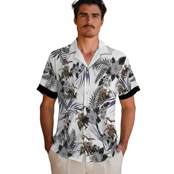 Dinosaur Patriotic Hibiscus Design Hawaiian Shirt High quality