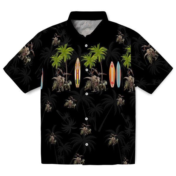 Dinosaur Surfboard Palm Hawaiian Shirt Best selling